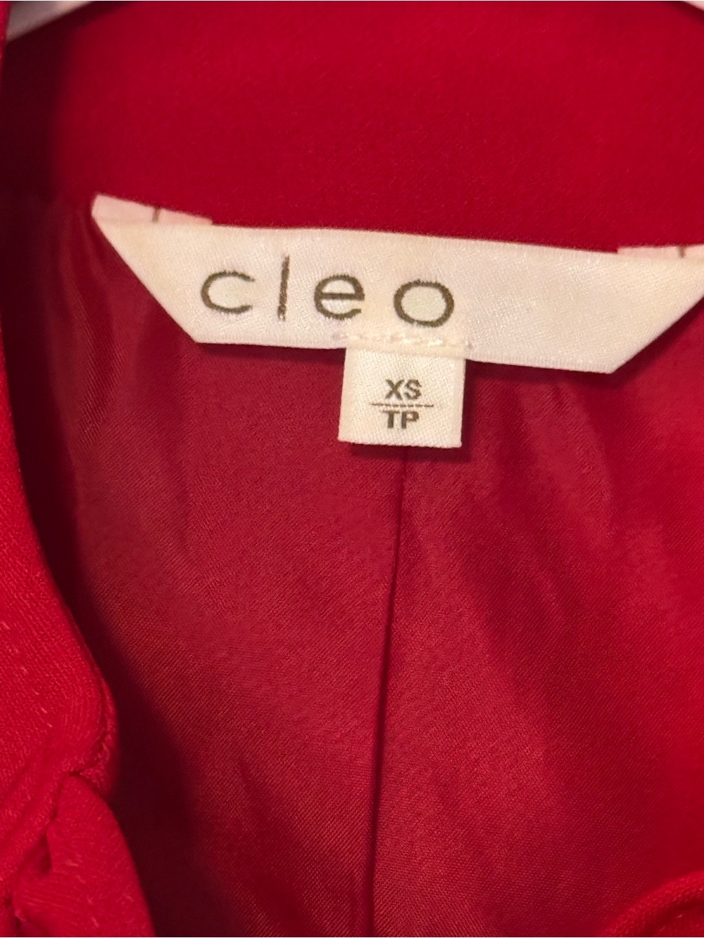 cleo Red Ruffle-Front Military Button Blazer - Picture 2 of 7